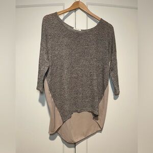 Tea N Rose Brown Knit Front Blouse